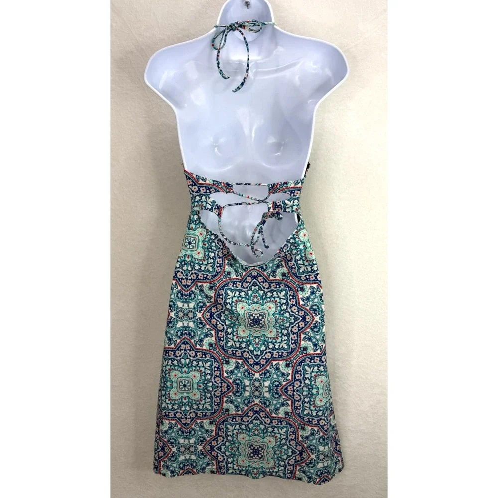 Athleta Monaco Tie Swim Dress Athleisure Beach Vacation Resortwear Lace Up Small